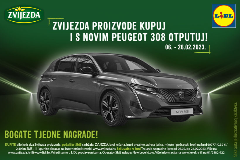 Zvijezda proizvode kupuj i s novim Peugeotom 308 otputuj