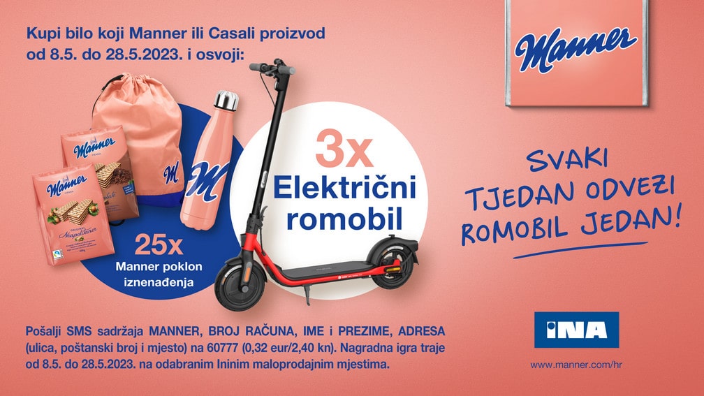 Manner nagradna igra: Svaki tjedan odvezi romobil jedan