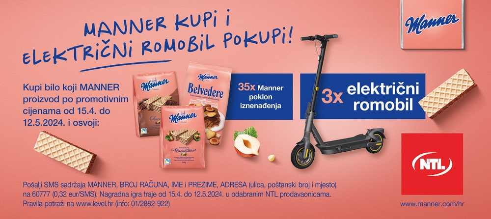 Manner nagradna igra: Manner kupi i električni romobil pokupi!