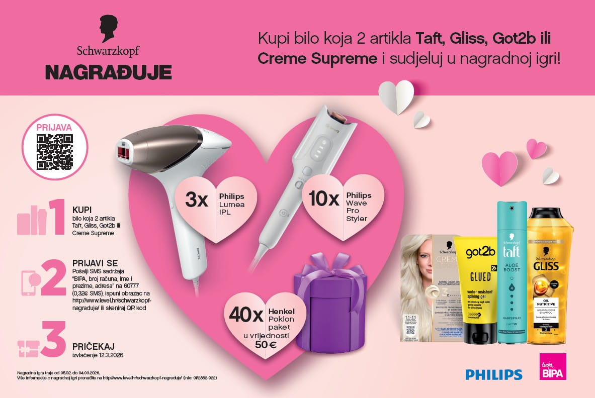 Henkel i Bipa nagradna igra: Schwarzkopf nagrađuje