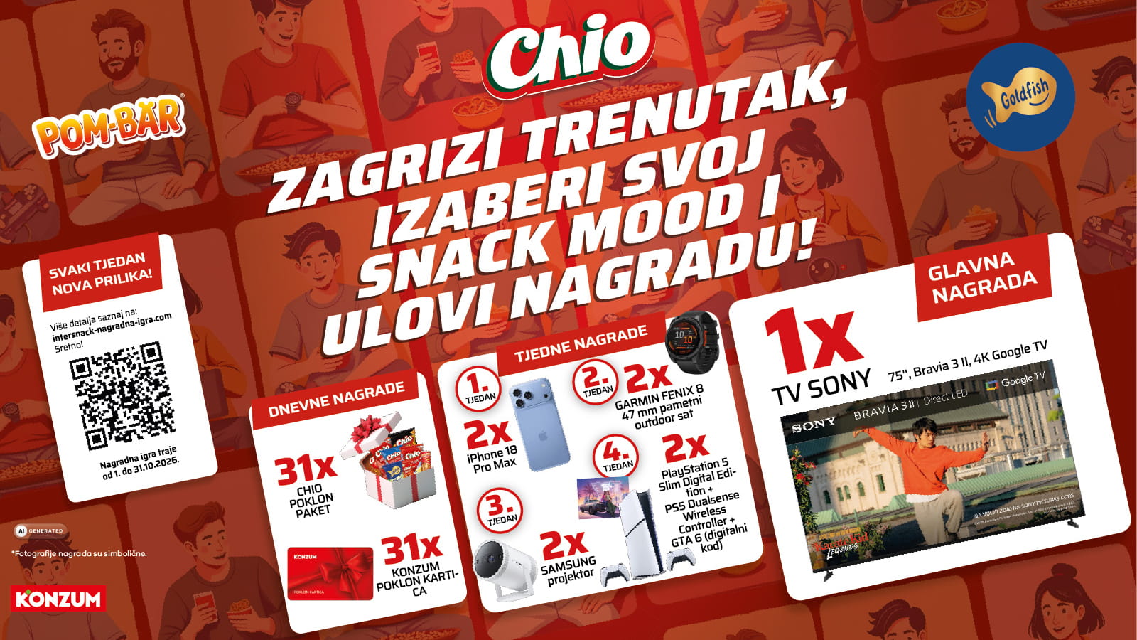 Intersnack nagradna igra: Zagrizi trenutak i osvoji nagrade u Konzumu!